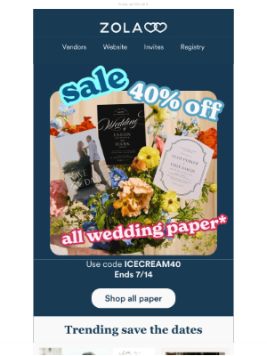 Zola - 🍦40% off paper starts NOW