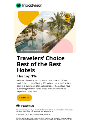 TripAdvisor - And the top hotels in the world are…