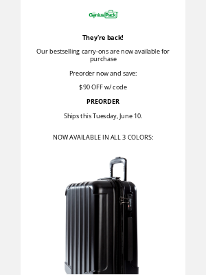 Genius Pack - Preorder now: Carry On Expansion, $90 OFF with code PREORDER