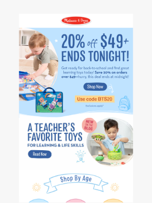 Melissa & Doug LLC - Last Day! 20% Off $49+ SITEWIDE