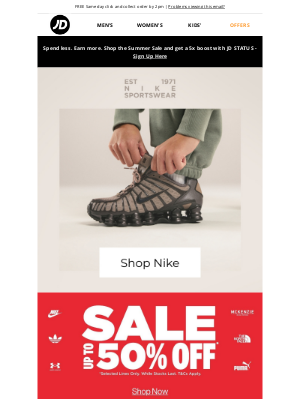 JD Sports (United Kingdom) - Nothing but Nike heat