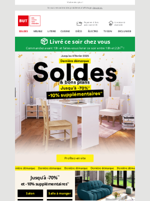 BUT (France) - Soldes Dernière Démarque : jusqu’à -70% et -10% supp