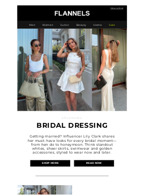 Flannels Fashion (United Kingdom) - Bridal dressing guide