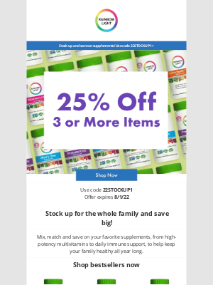 Rainbow Light - Enjoy up to 25% OFF sitewide