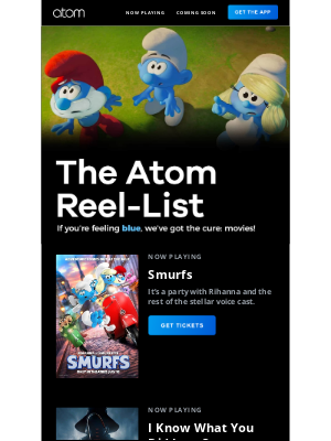 Atom Tickets - 💙 See SMURFS in theaters this weekend