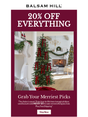 Balsam Hill - Top 5 Christmas Décor—Now 20% Off
