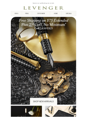 Levenger - Free Shipping Extended + 25% off.