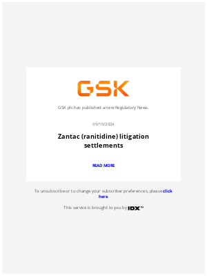 GSK - GlaxoSmithKline - GSK plc – Stock exchange announcement