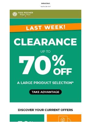 Yves Rocher - Clearance, Up To 70% Off: Everything Must Go!