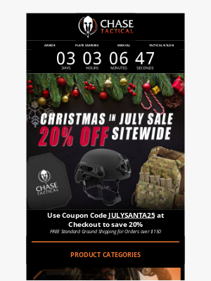 Chase Tactical - Xmas in July Sale Starts Now!
