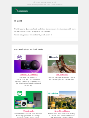 TopCashback (UK) - Pssst! Amazing cashback inside 💌