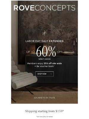 Rove Concepts - Extended — Up to 60% Off Labor Day Sale