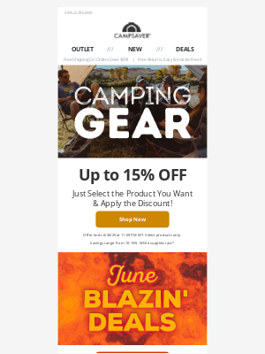 CampSaver - Up to 15% OFF Camping Gear