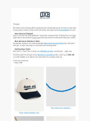OXB Sweat Proof Jewelry - Weekend Ready? Check Out Our New Hats! 🧢