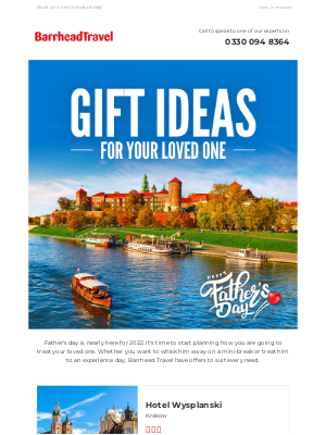 Barrhead Travel (UK) - Treat your loved one this Father's Day