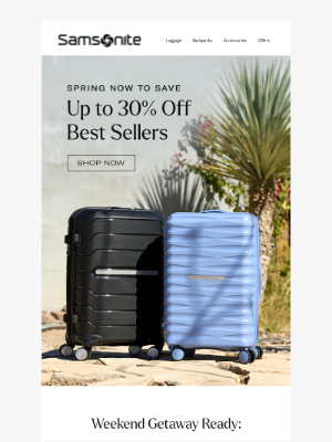 Samsonite - Explore and Restore with Up to 30% Off Best Sellers