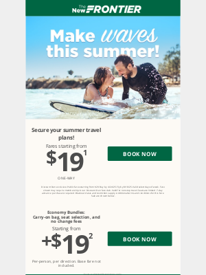 Frontier Airlines - 🔥 Summer travel deals 🔥 $19 fares + discount on carry-on bags, seat selection, & more!