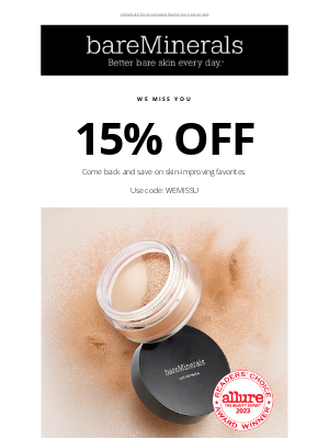 bareMinerals - Get 15% OFF clean beauty you haven’t met yet