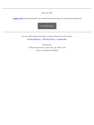 Viacom - New Form 11-K for Paramount