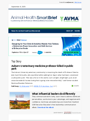 American Veterinary Medical Association (AVMA) - Auburn U veterinary medicine professor killed in public park