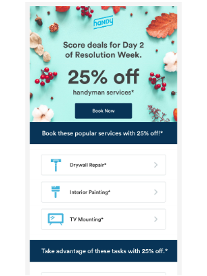 Handy - Day 2: 25% off Handyman Services and MORE!