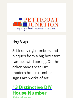 Petticoat Junktion - Personalize your address number...