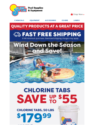 In The Swim - Wind Down the Season: Save $55 on Tabs
