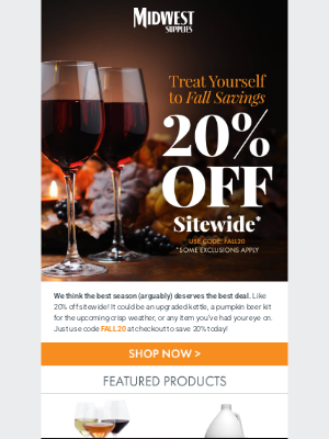 Midwest Supplies - Treat Yourself to Fall Savings 🍂