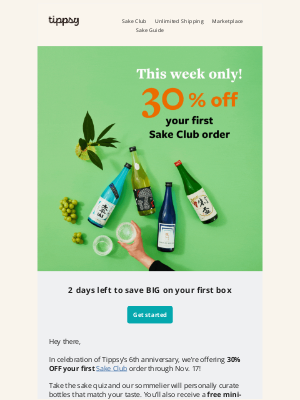 Winc - 30% off Sake Club, friend!