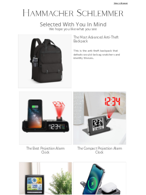 Hammacher Schlemmer - Selected Just For You:  The Most Advanced Anti-Theft Backpack & More