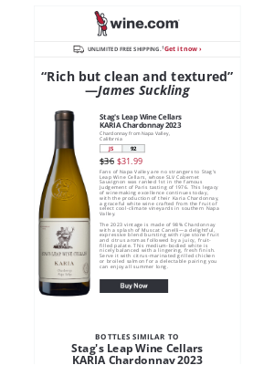 Wine - Stock-up pricing on Stag's Leap Wine Cellars KARIA Chard