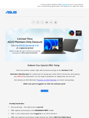 ASUS - Members-Only Limited Time Deal on Zenbook S 16! Shop Exclusively on the ASUS Store.