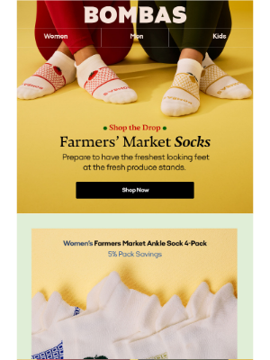 Bombas - New Socks for the Farmers' Market