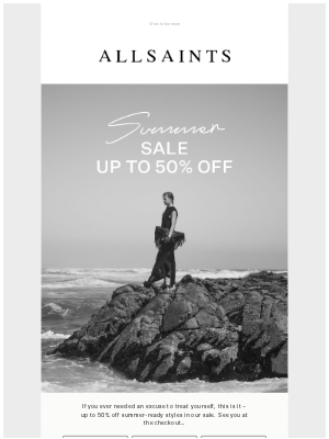ALLSAINTS (United Kingdom) - Weekend treat? Cue, SALE