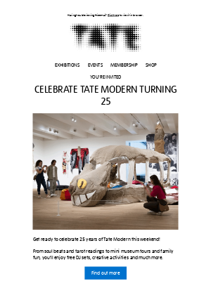 Tate (United Kingdom) - You’re invited: Celebrate Tate Modern turning 25! 🎉