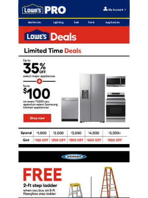Lowe's - Save BIG. Up to 35% OFF select major appliances