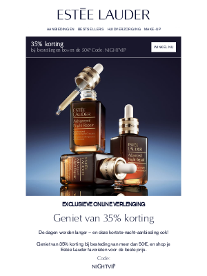 Estee Lauder (Netherlands) - Je 35% korting eindigt morgen!