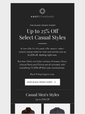 Knot Standard - Black Friday Starts Now | Up to 25% Off Casual Styles