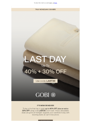 Gobi Cashmere - LAST DAY | Up to 40% + 30% OFF on select products