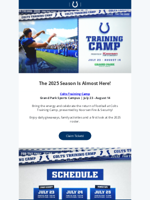 Indianapolis Colts - 🏈 Training Camp Returns to Grand Park!