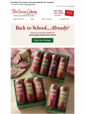 The Swiss Colony - It’s Back To School! Be Sure to Celebrate with Swiss Colony!