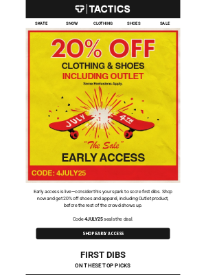 Tactics - Subscriber, early sale access is yours! 🧨