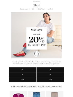 Zizzi Fashion - Club Days: 20% off EVERYTHING 🌟