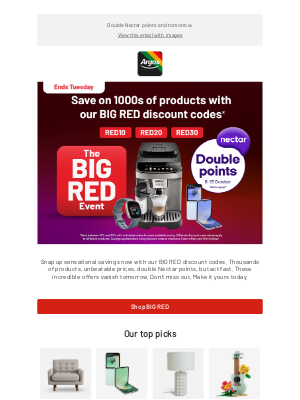 Sainsbury's (United Kingdom) - ⏳ Act fast, these offers won't last. Big red discount codes end tomorrow ⏳