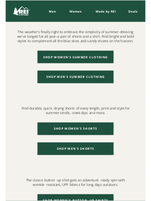 REI - Here's your summer dress code from Patagonia, Vuori & more 🌈 🎨