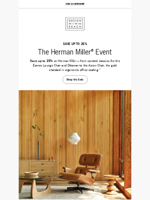 Design Within Reach - Up to 25% off Herman Miller starts now