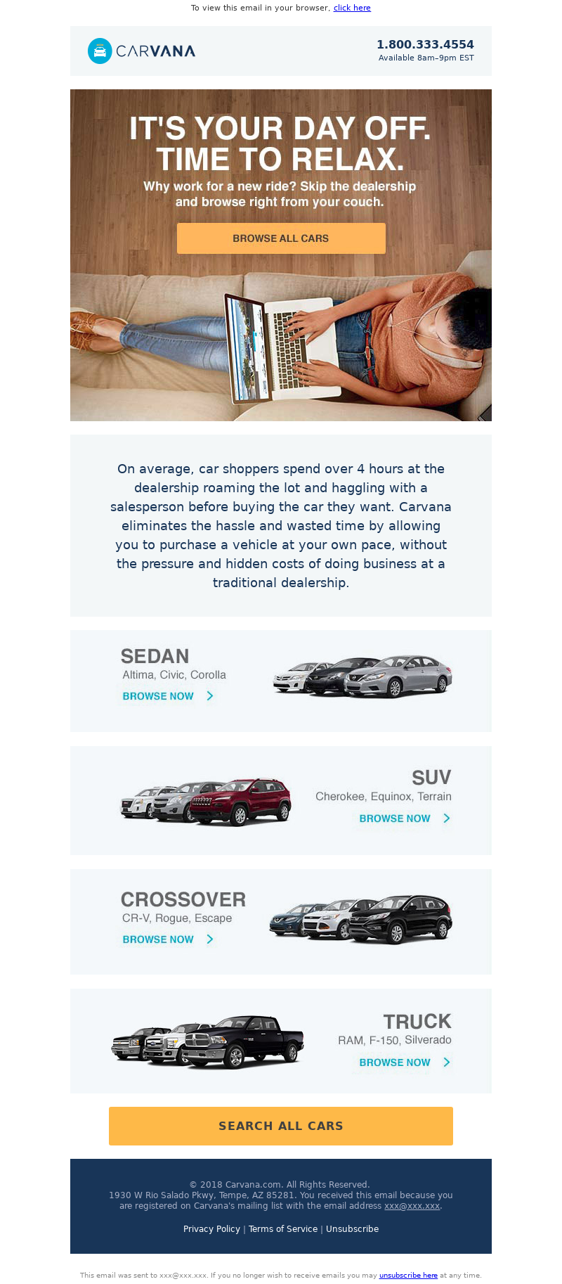 Carvana Labor Day Email