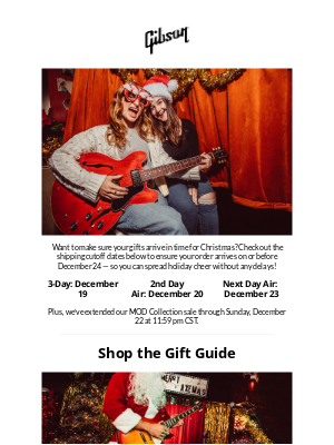 Gibson - Last chance to shop the Gift Guide 🚨