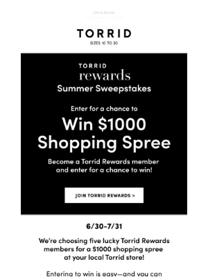 Torrid - OMG! $1,000 shopping spree could be yours 😱💰