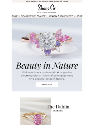 Shane Co. - Sparkle Spotlight: Nature-inspired engagement rings 🌸